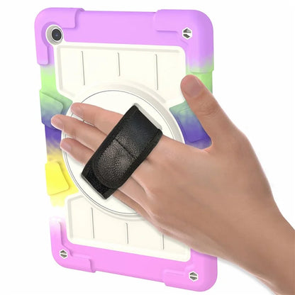 For Samsung Galaxy Tab A9+ Rugged Kickstand Cover TPU+PC Tablet Case with Shoulder Strap