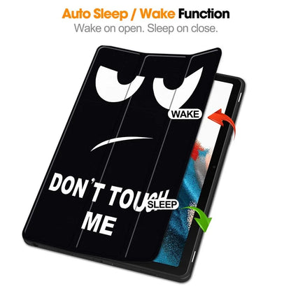 For Samsung Galaxy Tab A9+ Case Pattern Printing PU Leather Tri-fold Stand Cover with Pen Slot