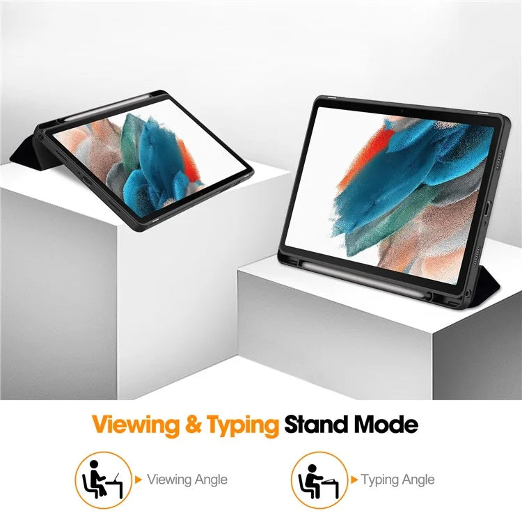 For Samsung Galaxy Tab A9+ Case Pattern Printing PU Leather Tri-fold Stand Cover with Pen Slot