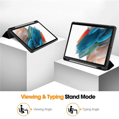 For Samsung Galaxy Tab A9+ Case Pattern Printing PU Leather Tri-fold Stand Cover with Pen Slot