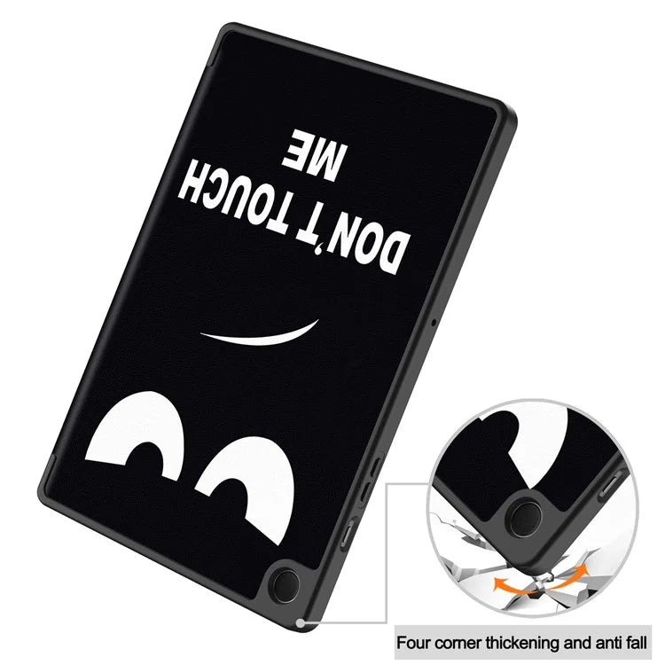 For Samsung Galaxy Tab A9+ Case Pattern Printing PU Leather Tri-fold Stand Cover with Pen Slot