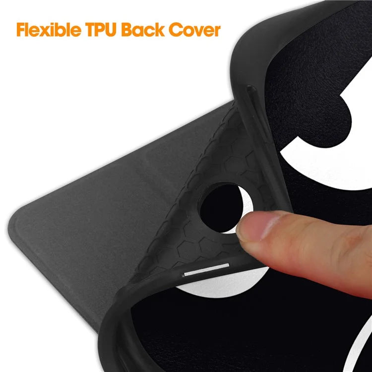 For Samsung Galaxy Tab A9+ Case Pattern Printing PU Leather Tri-fold Stand Cover with Pen Slot
