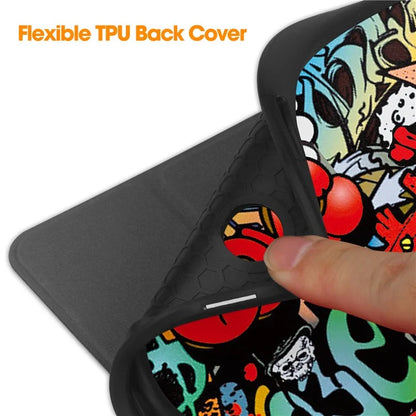 For Samsung Galaxy Tab A9+ Case Pattern Printing PU Leather Tri-fold Stand Cover with Pen Slot
