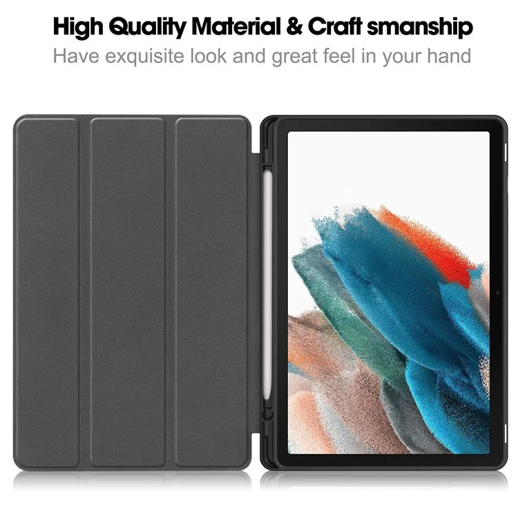 For Samsung Galaxy Tab A9+ Case Pattern Printing PU Leather Tri-fold Stand Cover with Pen Slot