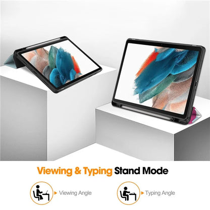 For Samsung Galaxy Tab A9+ Case Pattern Printing PU Leather Tri-fold Stand Cover with Pen Slot