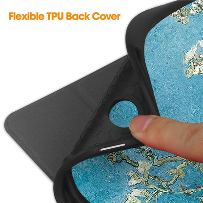 For Samsung Galaxy Tab A9+ Case Pattern Printing PU Leather Tri-fold Stand Cover with Pen Slot