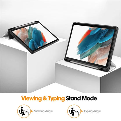 For Samsung Galaxy Tab A9+ Case Pattern Printing PU Leather Tri-fold Stand Cover with Pen Slot