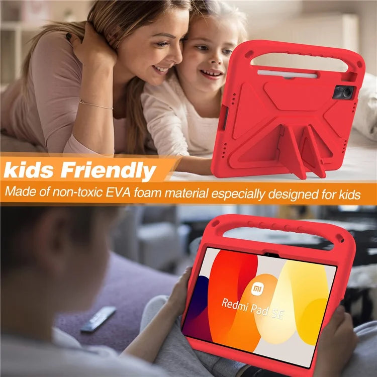 For Xiaomi Redmi Pad SE Case Hand Grip Anti-drop EVA Tablet Kickstand Cover