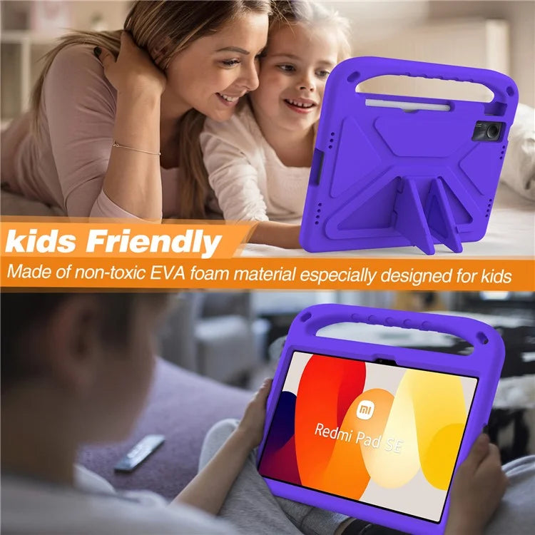 For Xiaomi Redmi Pad SE Case Hand Grip Anti-drop EVA Tablet Kickstand Cover
