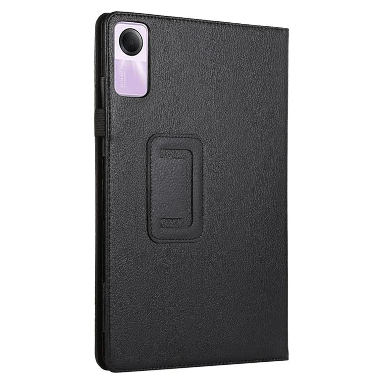 For Xiaomi Redmi Pad SE PU Leather Tablet Case Litchi Texture Bi-fold Stand Cover