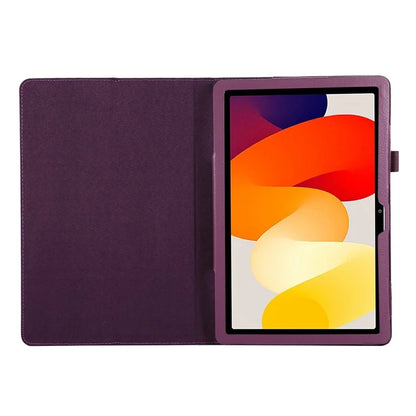 For Xiaomi Redmi Pad SE PU Leather Tablet Case Litchi Texture Bi-fold Stand Cover