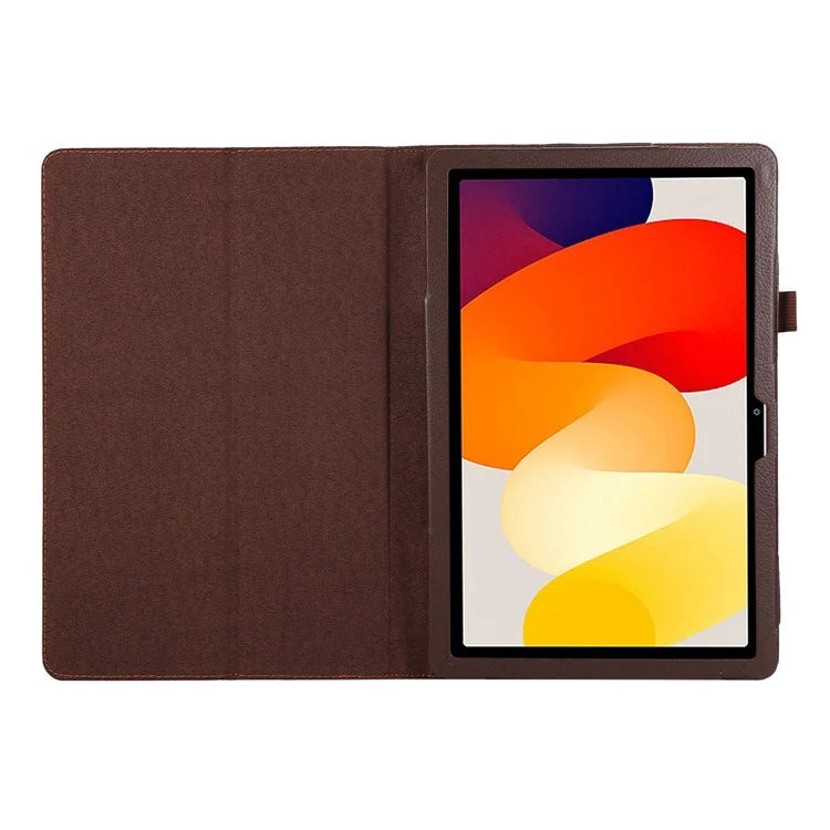 For Xiaomi Redmi Pad SE PU Leather Tablet Case Litchi Texture Bi-fold Stand Cover