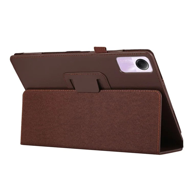 For Xiaomi Redmi Pad SE PU Leather Tablet Case Litchi Texture Bi-fold Stand Cover