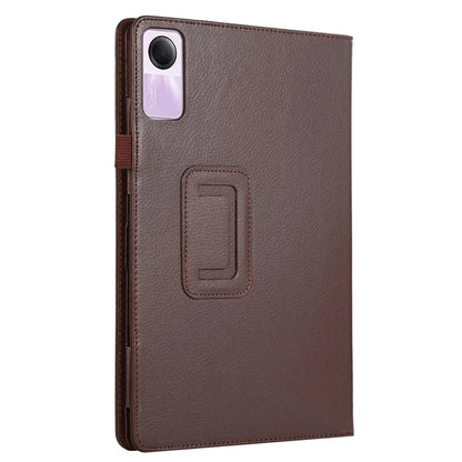 For Xiaomi Redmi Pad SE PU Leather Tablet Case Litchi Texture Bi-fold Stand Cover