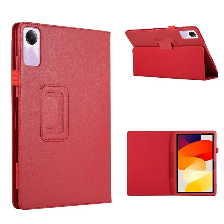 For Xiaomi Redmi Pad SE PU Leather Tablet Case Litchi Texture Bi-fold Stand Cover