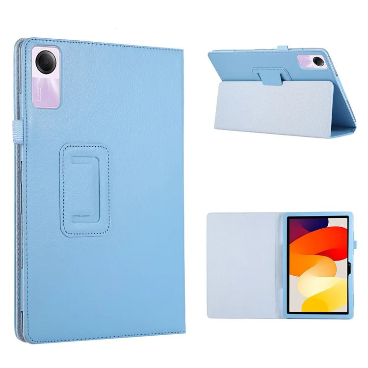 For Xiaomi Redmi Pad SE PU Leather Tablet Case Litchi Texture Bi-fold Stand Cover