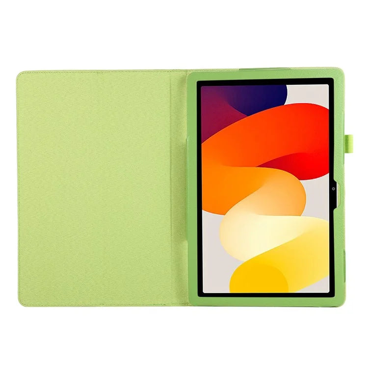For Xiaomi Redmi Pad SE PU Leather Tablet Case Litchi Texture Bi-fold Stand Cover