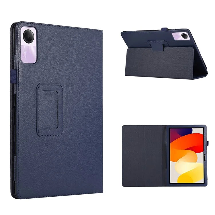 For Xiaomi Redmi Pad SE PU Leather Tablet Case Litchi Texture Bi-fold Stand Cover
