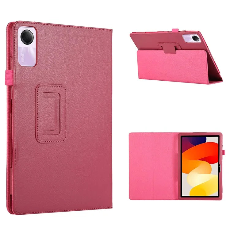 For Xiaomi Redmi Pad SE PU Leather Tablet Case Litchi Texture Bi-fold Stand Cover