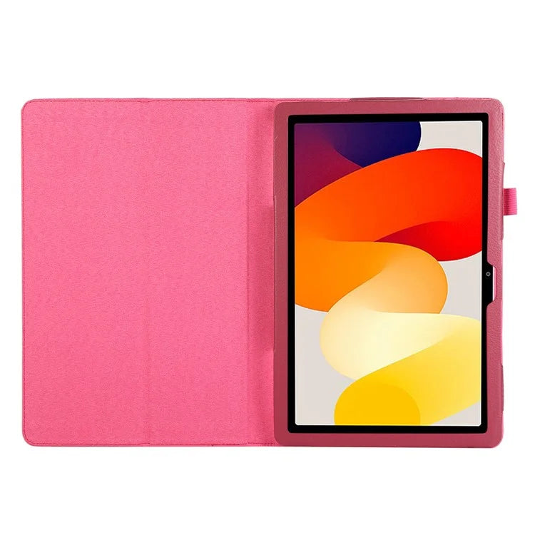 For Xiaomi Redmi Pad SE PU Leather Tablet Case Litchi Texture Bi-fold Stand Cover