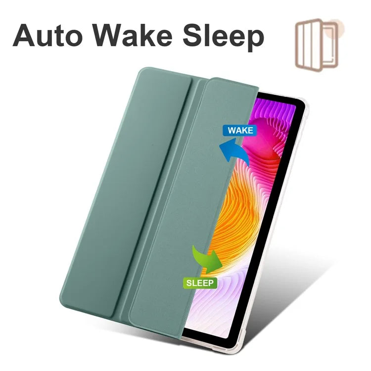 For Xiaomi Redmi Pad SE Clear Back Case Tri-fold Stand Tablet Cover with Pen Slot