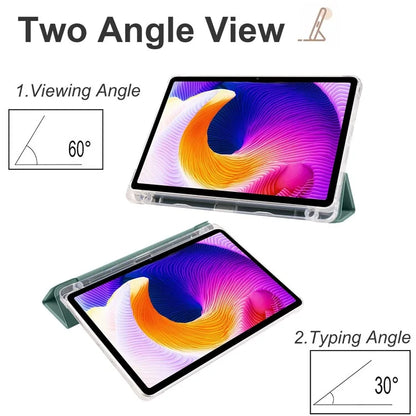 For Xiaomi Redmi Pad SE Clear Back Case Tri-fold Stand Tablet Cover with Pen Slot