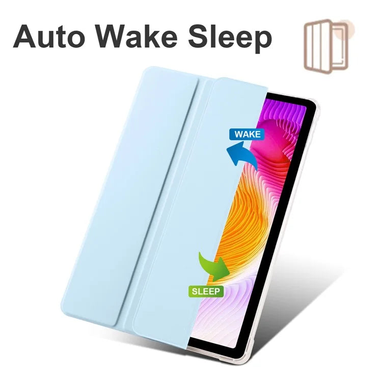 For Xiaomi Redmi Pad SE Clear Back Case Tri-fold Stand Tablet Cover with Pen Slot