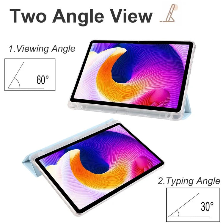 For Xiaomi Redmi Pad SE Clear Back Case Tri-fold Stand Tablet Cover with Pen Slot