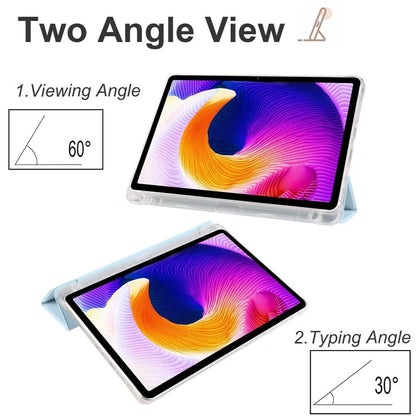 For Xiaomi Redmi Pad SE Clear Back Case Tri-fold Stand Tablet Cover with Pen Slot