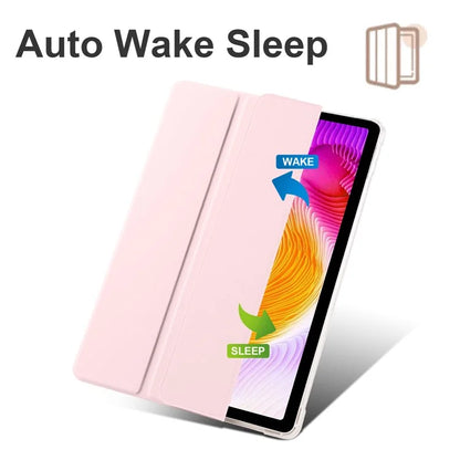 For Xiaomi Redmi Pad SE Clear Back Case Tri-fold Stand Tablet Cover with Pen Slot