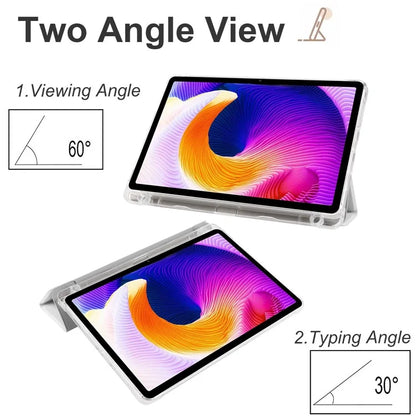 For Xiaomi Redmi Pad SE Clear Back Case Tri-fold Stand Tablet Cover with Pen Slot