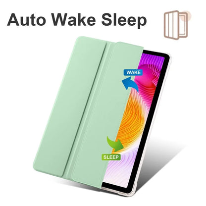 For Xiaomi Redmi Pad SE Clear Back Case Tri-fold Stand Tablet Cover with Pen Slot