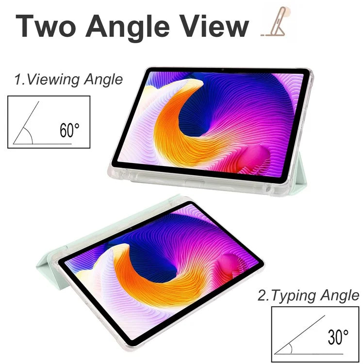 For Xiaomi Redmi Pad SE Clear Back Case Tri-fold Stand Tablet Cover with Pen Slot