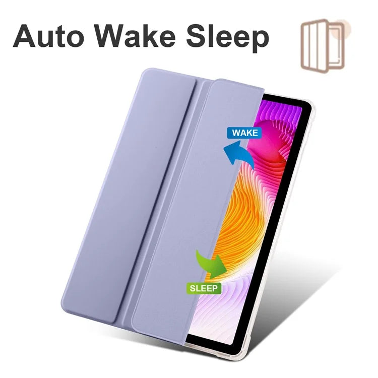 For Xiaomi Redmi Pad SE Clear Back Case Tri-fold Stand Tablet Cover with Pen Slot