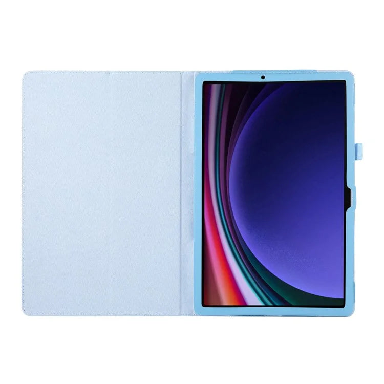 For Samsung Galaxy Tab S9 Leather Case Litchi Texture Bi-fold Stand Tablet Cover