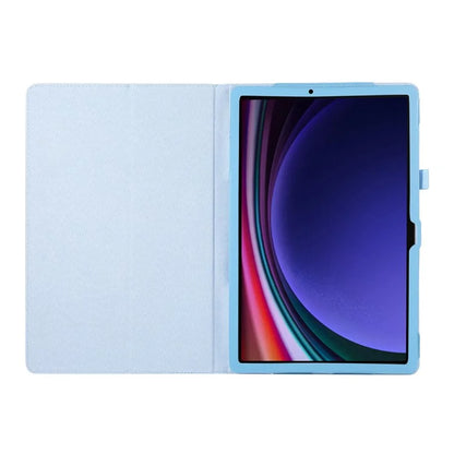 For Samsung Galaxy Tab S9 Leather Case Litchi Texture Bi-fold Stand Tablet Cover