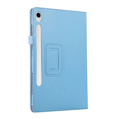 For Samsung Galaxy Tab S9 Leather Case Litchi Texture Bi-fold Stand Tablet Cover