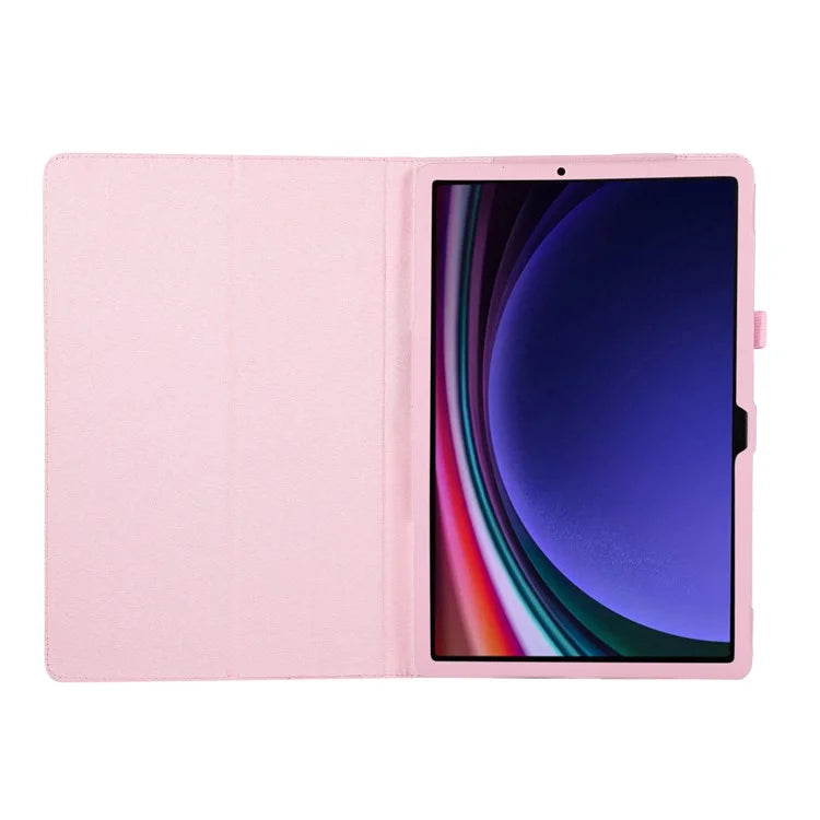 For Samsung Galaxy Tab S9 Leather Case Litchi Texture Bi-fold Stand Tablet Cover