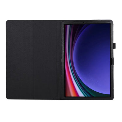 For Samsung Galaxy Tab S9 Leather Case Litchi Texture Bi-fold Stand Tablet Cover