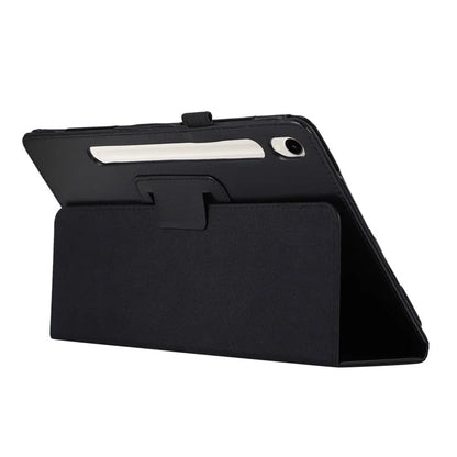 For Samsung Galaxy Tab S9 Leather Case Litchi Texture Bi-fold Stand Tablet Cover