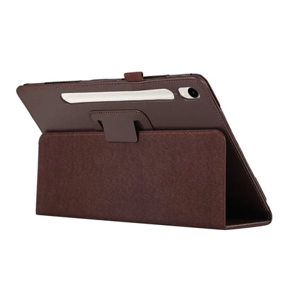 For Samsung Galaxy Tab S9 Leather Case Litchi Texture Bi-fold Stand Tablet Cover