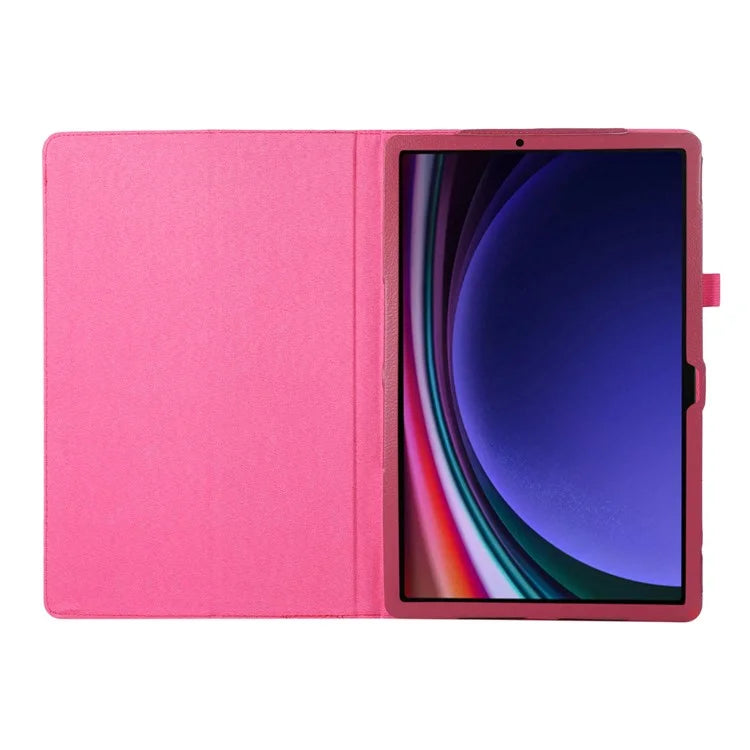 For Samsung Galaxy Tab S9 Leather Case Litchi Texture Bi-fold Stand Tablet Cover
