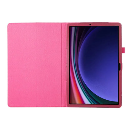 For Samsung Galaxy Tab S9 Leather Case Litchi Texture Bi-fold Stand Tablet Cover