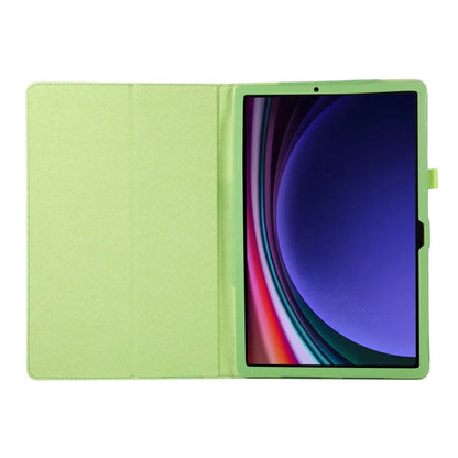 For Samsung Galaxy Tab S9 Leather Case Litchi Texture Bi-fold Stand Tablet Cover
