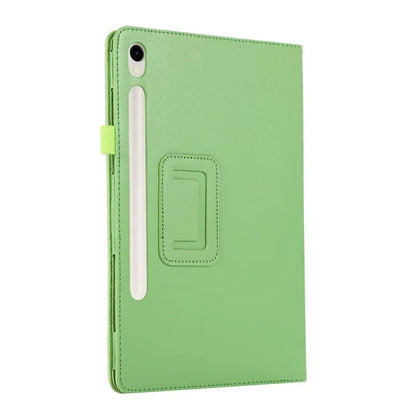 For Samsung Galaxy Tab S9 Leather Case Litchi Texture Bi-fold Stand Tablet Cover