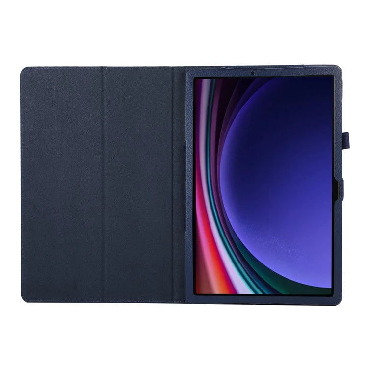 For Samsung Galaxy Tab S9 Leather Case Litchi Texture Bi-fold Stand Tablet Cover