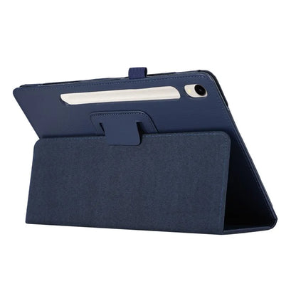 For Samsung Galaxy Tab S9 Leather Case Litchi Texture Bi-fold Stand Tablet Cover