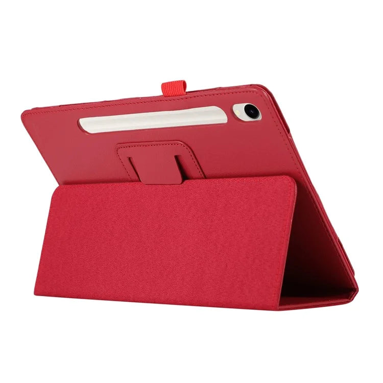For Samsung Galaxy Tab S9 Leather Case Litchi Texture Bi-fold Stand Tablet Cover