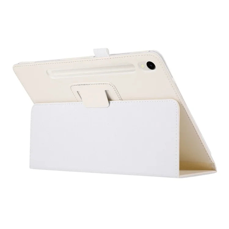 For Samsung Galaxy Tab S9 Leather Case Litchi Texture Bi-fold Stand Tablet Cover