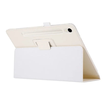 For Samsung Galaxy Tab S9 Leather Case Litchi Texture Bi-fold Stand Tablet Cover